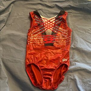 Red and Black GK Adult Large Gymnastics Leotard